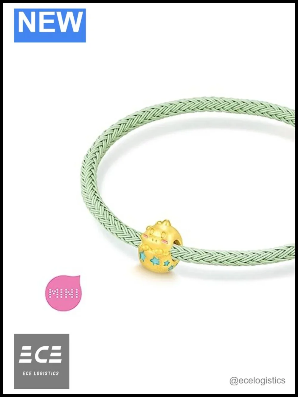 CHOW SANG SANG 999 24K Gold Dinosaur Baby Charm Bracelet 17cm